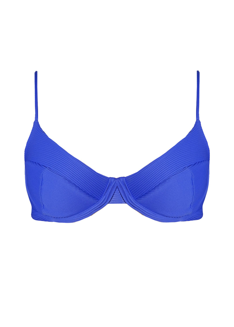 Top Bardot - Canelado Azul