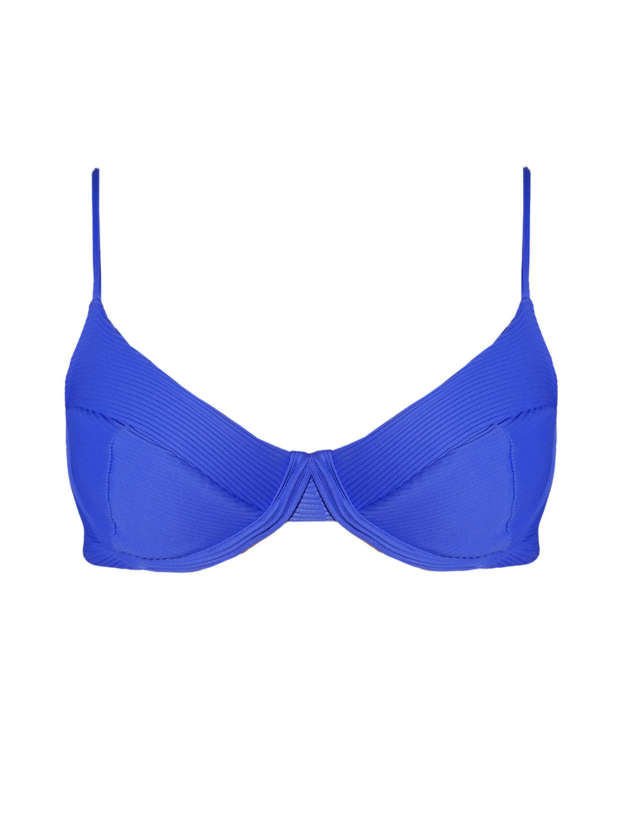 Top Bardot - Canelado Azul