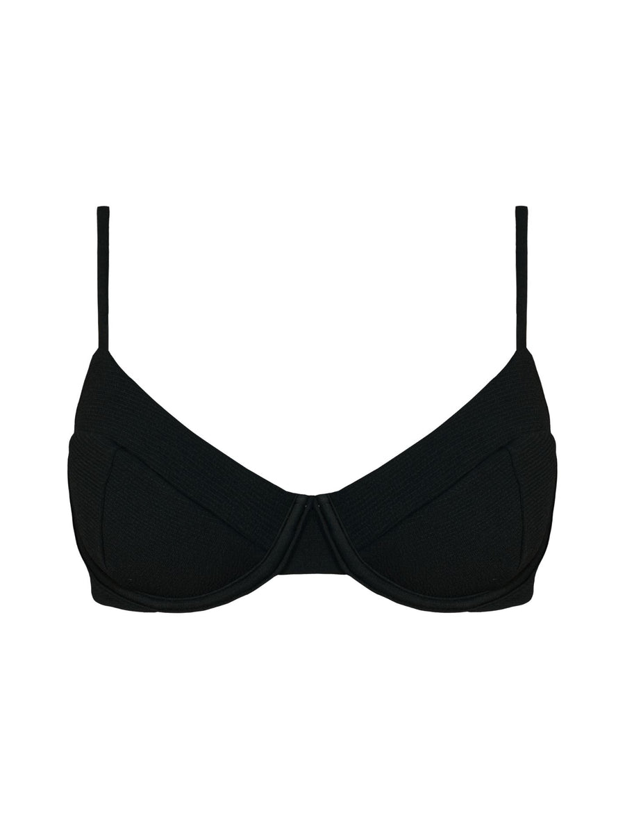 TOP BARDOT - SAND BLACK