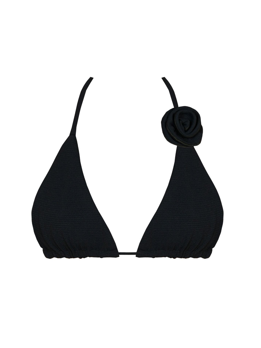 TOP NINA FLOWER - SAND BLACK